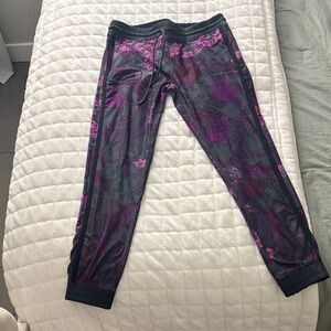 Fabletics Purple and Pink Paisley Jogger Pants